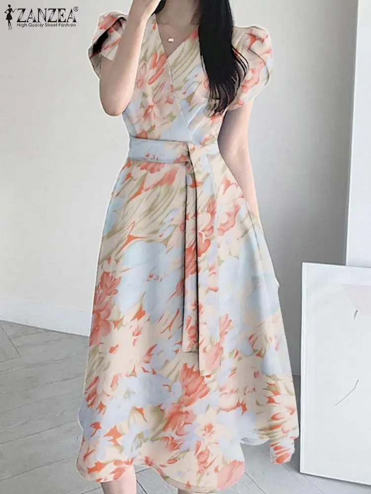 Miwana Pastel Floral Midi Dress