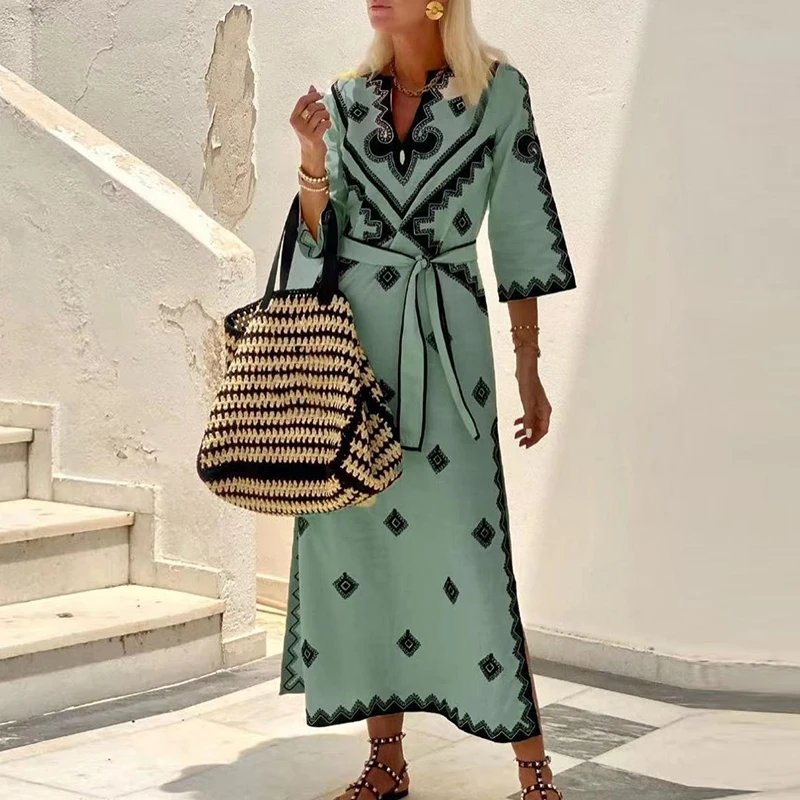 Miwana Rust Wrap Midi Dress